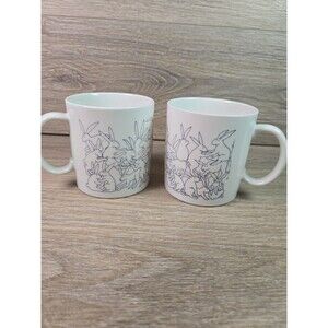 Set Of 2 VTG TAYLOR & NG Naughty Sexy Bunny Rabbits Mug Japan 1979 Adult Humor